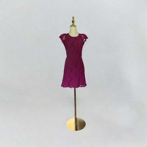 Signature8 | Dresses | Signature8 Mini Dress Sz L Fuchsia Lace Open Back  Wedding Cocktail Party Formal | Poshmark
